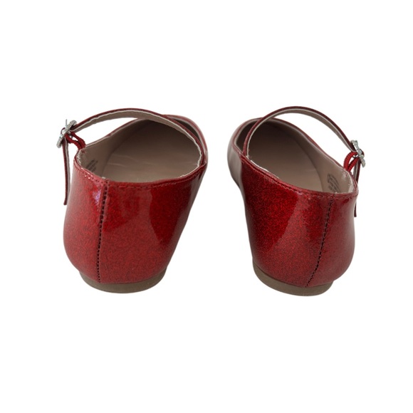 The Children's Place Sparkling Red Glitter Ballet Flats Shoes | Toddler Girl 12 - Picture 5 of 8